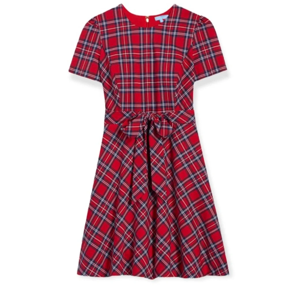 Draper James Short Sleeve Bow Waist Love Circle Dress - 6 - Picture 3 of 3